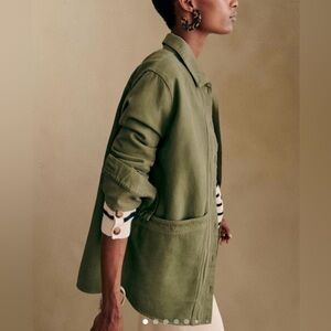 Sezane Will Jacket - Olive Green - Women's Denim Chore Jacket - XS